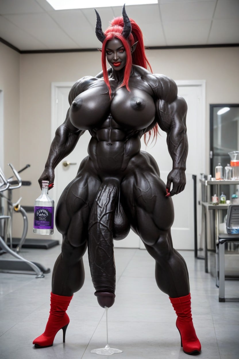 Giantess, Laboratory, Big Oni Horns Porno IA transsexuelle