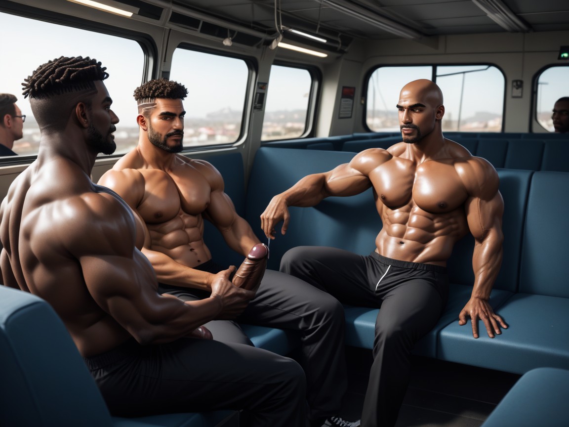 Muscular, African Hair Texture, Tattoos AI Gay Porn