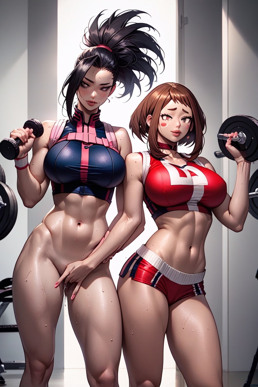 Crop Top, Detailed Face, Momo Yaoyorozu From My Hero Academia AI Porn