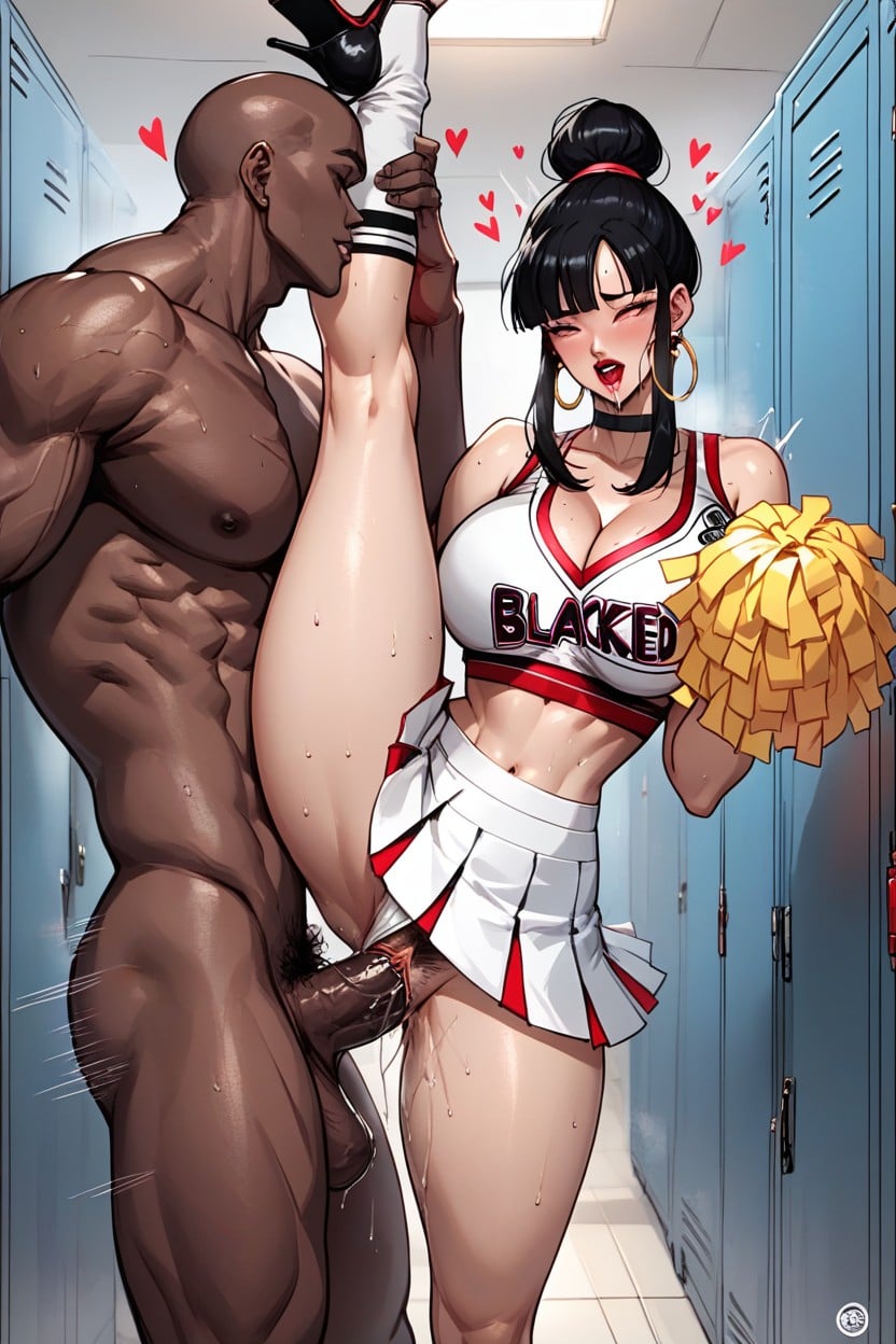 Cheerleader, Long Side Bangs, Bbc Hentai AI Porn