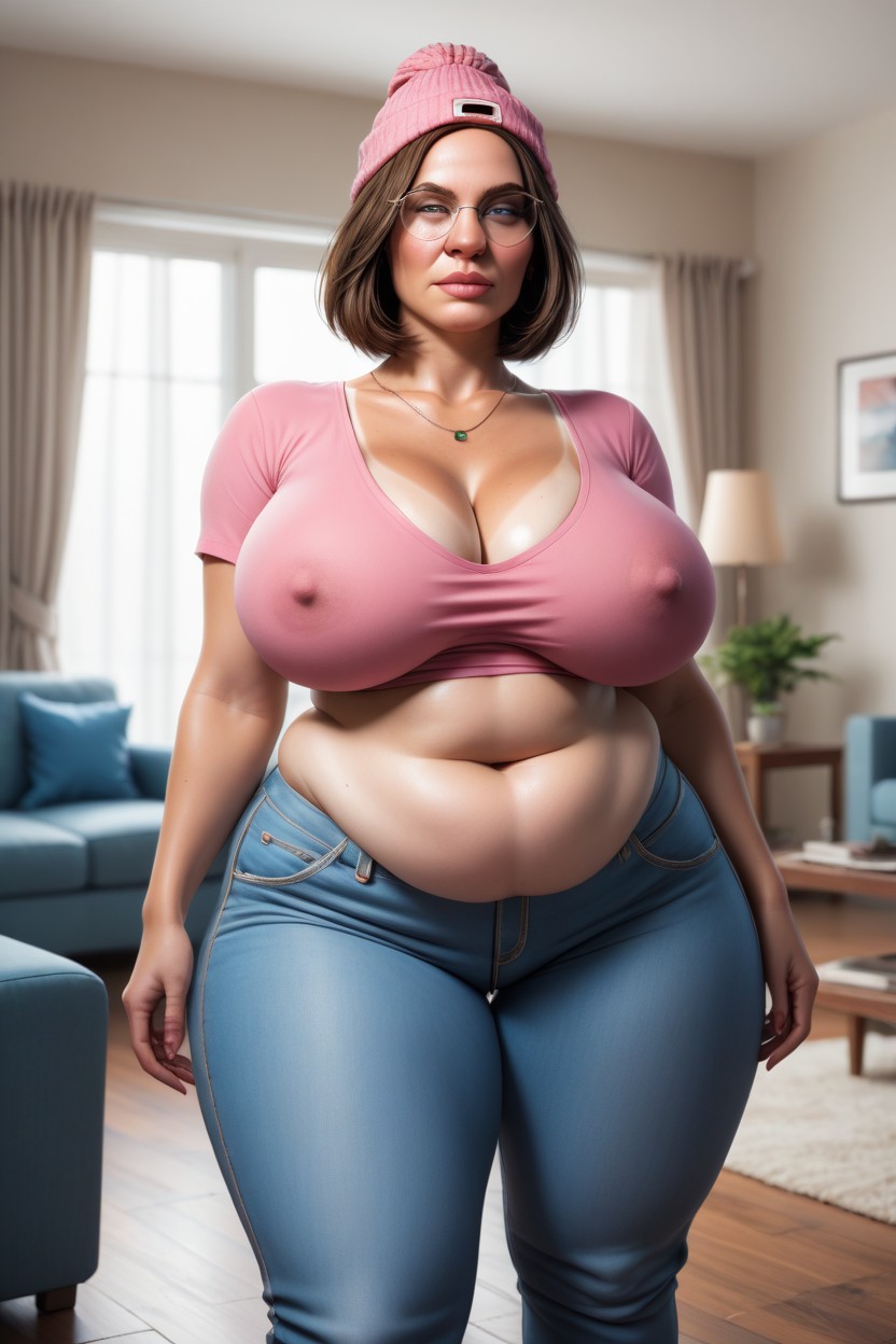 Moles On Body, Cartoon Style, Living Room AI Porn