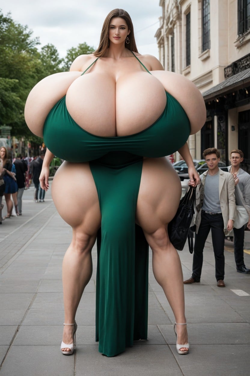 Hyper Heavy Gigantic Massive Breasts, Gigantic Cleavage, Giant Saggy Breasts AI Porn