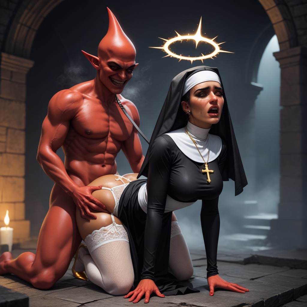 Doggy Style, Night, Demon Imp Male Sexually Dominating Her AI Porn