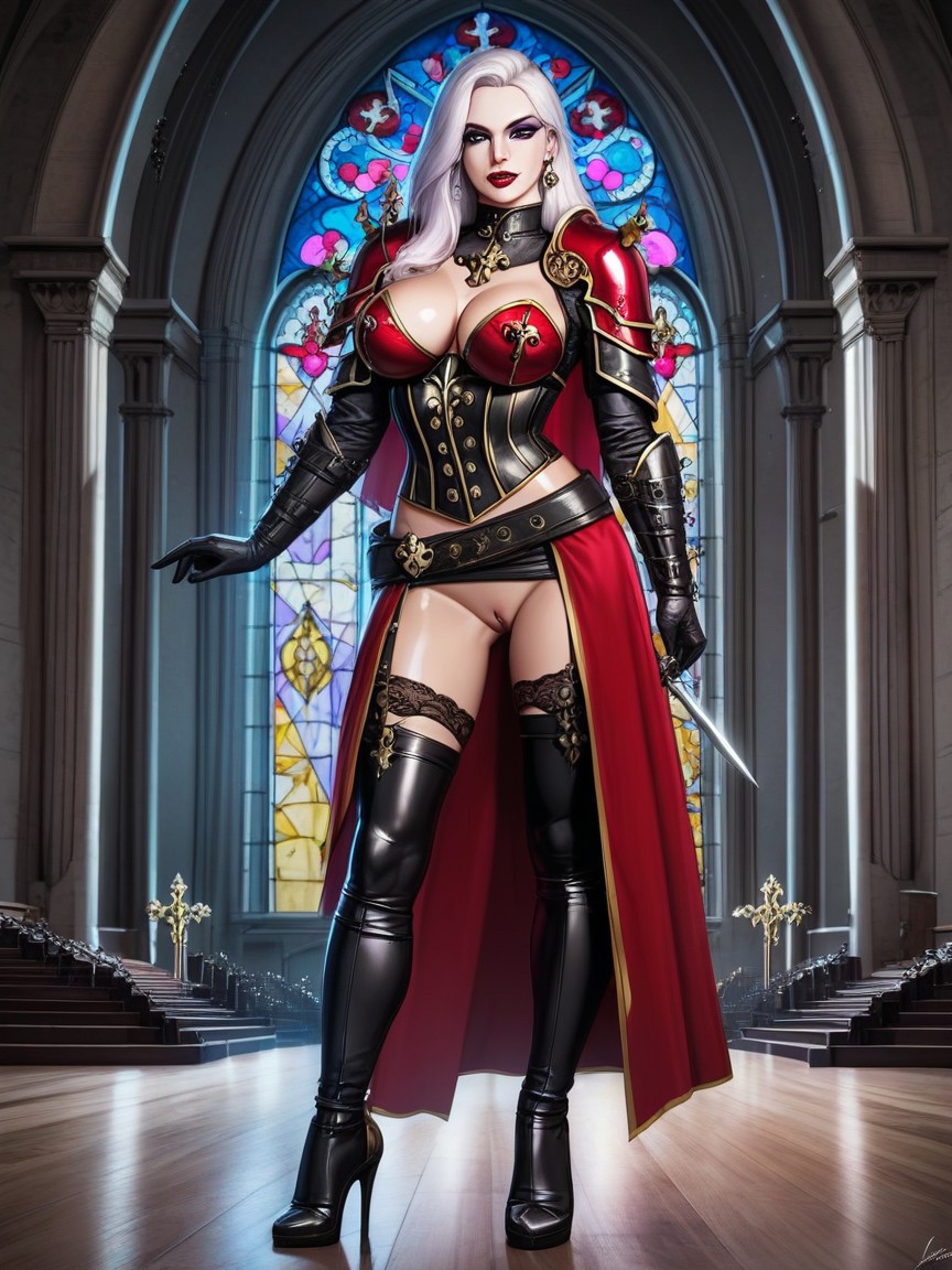 Skinny, Armor, Goth AI Porn