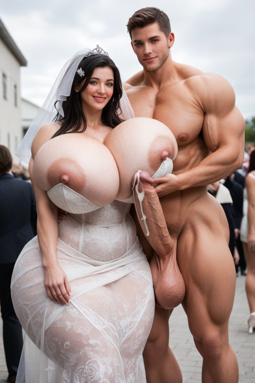 Pink Shirt, Thick Wavy Luscious Long Hair, Wedding Dress Porno IA transsexuelle