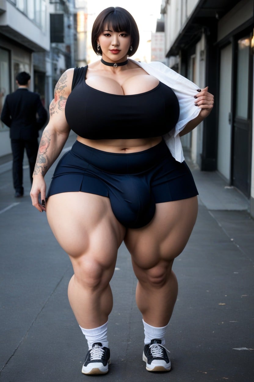 Wide Shoulders, 丰满, Perfect Nose 人妖AI色情