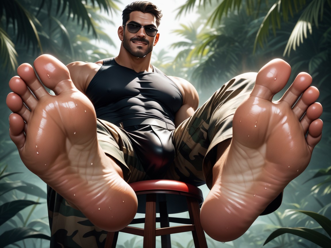 Wearing Black Sunglasses, Dominant, He Puts His Big AI Gay Porn