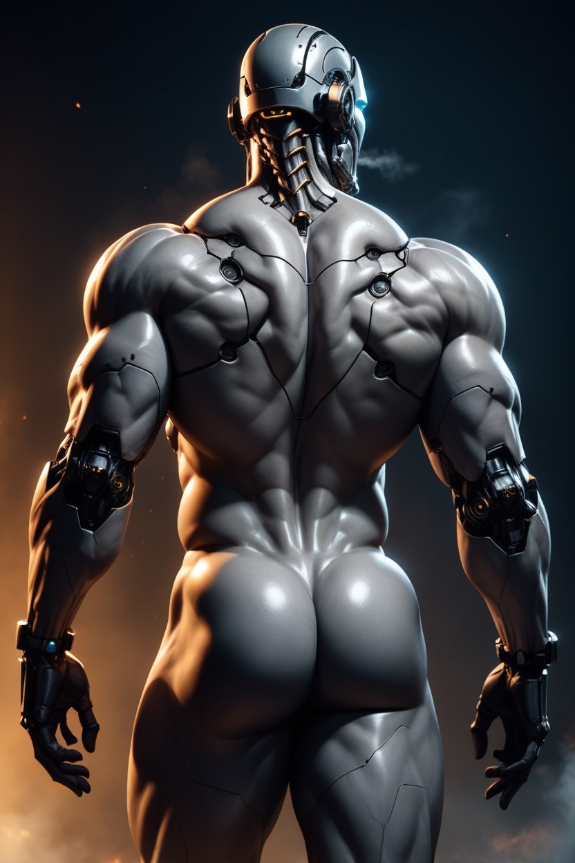 Misty Sci Fi Chamber, Is Standing In A Dark, Man Butt Fetish Focused AI Gay Porn