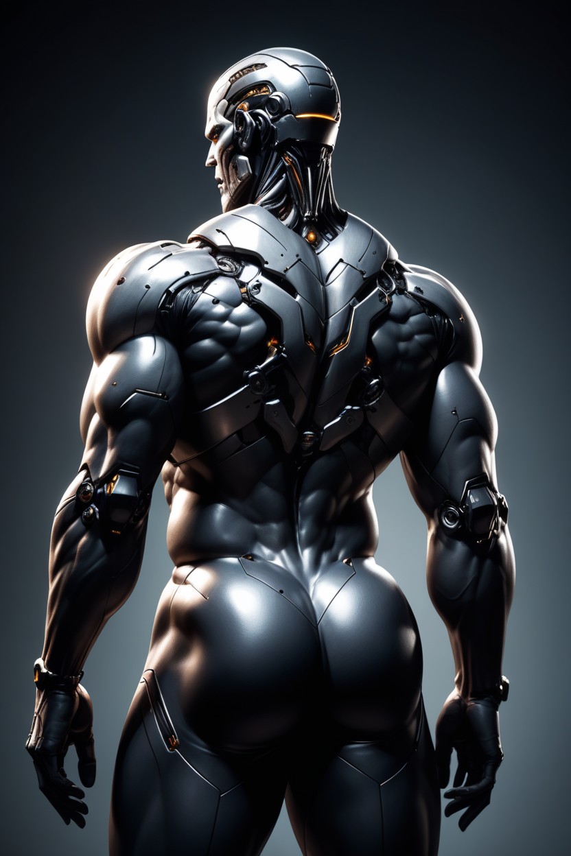 Cyborg Enhanced Butt Cheeks, Ass Cheeks, The Lighting Is Cinematic AI Gay Porn
