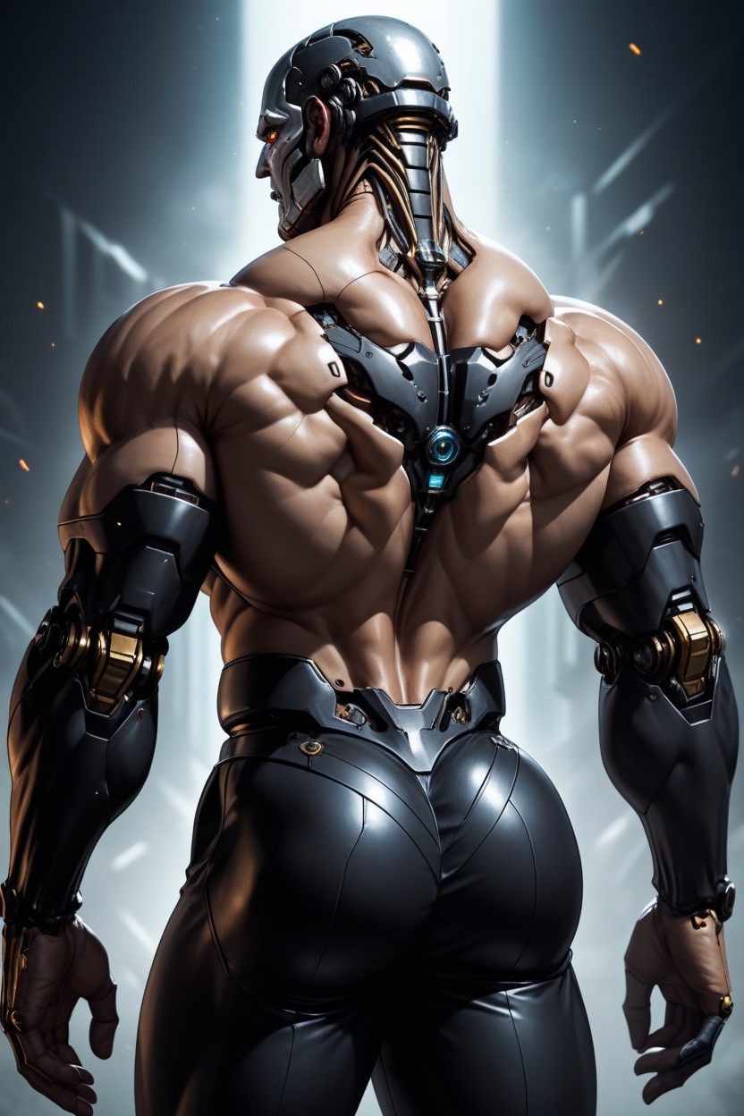 Misty Sci Fi Chamber, Is Standing In A Dark, Man Butt Fetish Focused AI Gay Porn