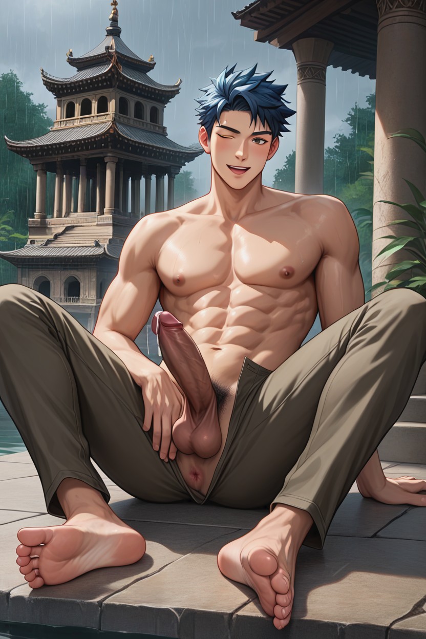 Showering, Raining, Military Pants Down AI Gay Porn