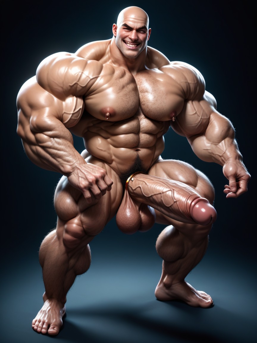 Fantasy Bodybuilder, Huge Chin, 18+ AI Gay Porn