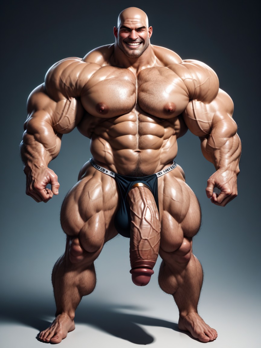 Gigantic Pectorals, Long Legs, Huge Jaw AI Gay Porn