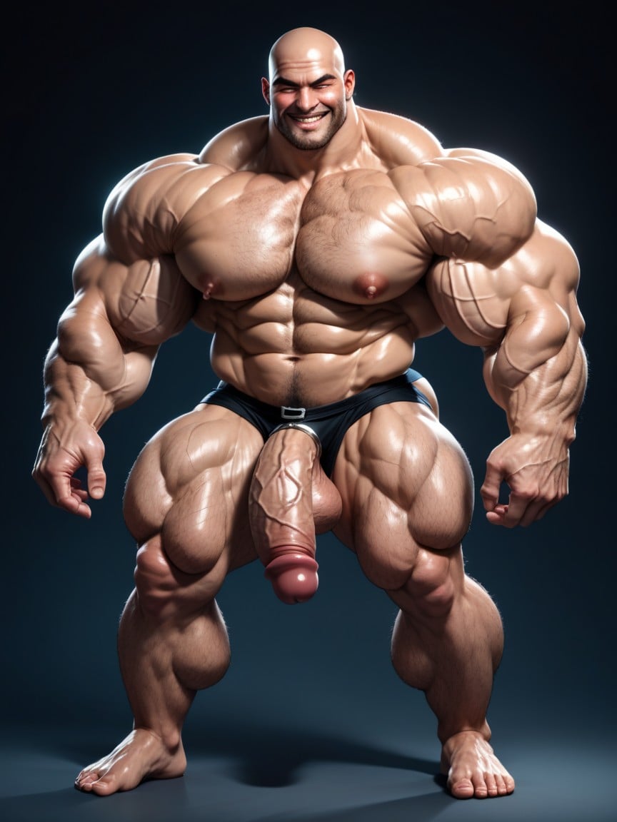 Flexing, Big Hands And Feet, Huge Jaw AI Gay Porn