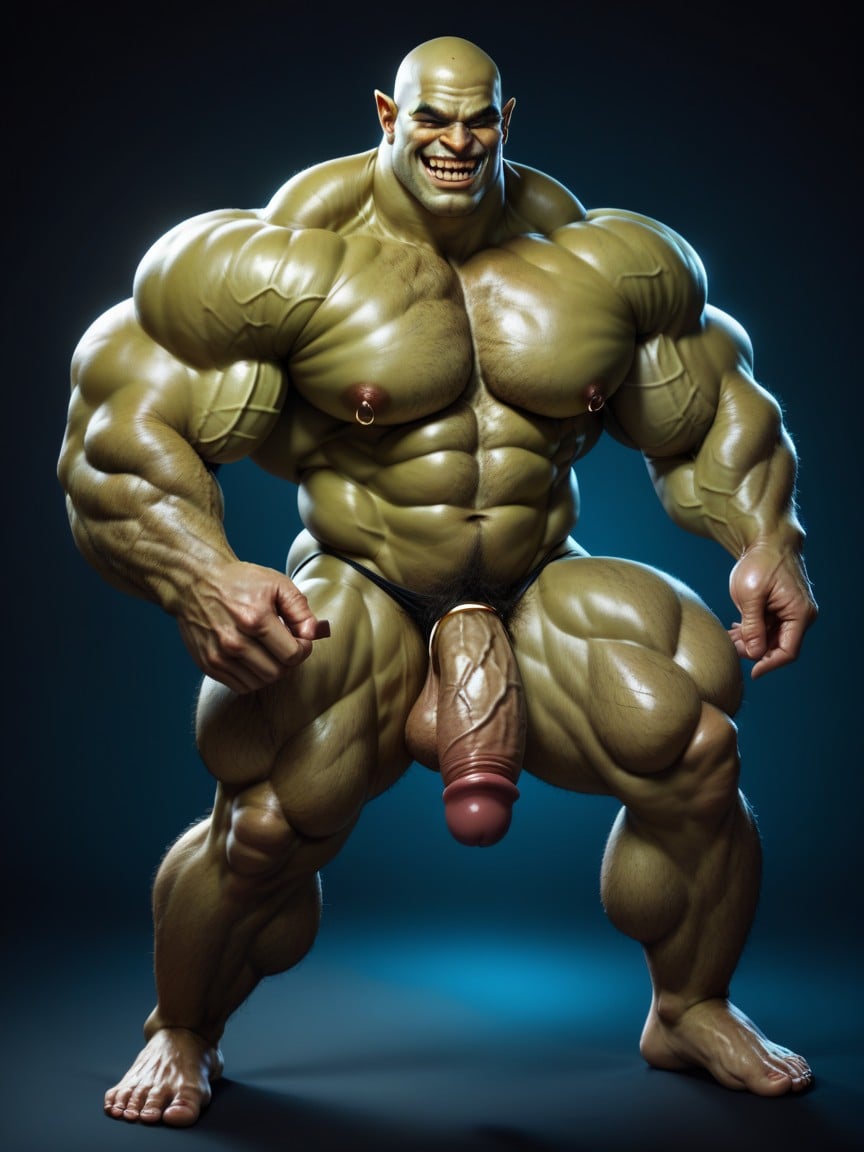 Wearing Collar With Lock On It, Long Torso, Goblin AI Gay Porn