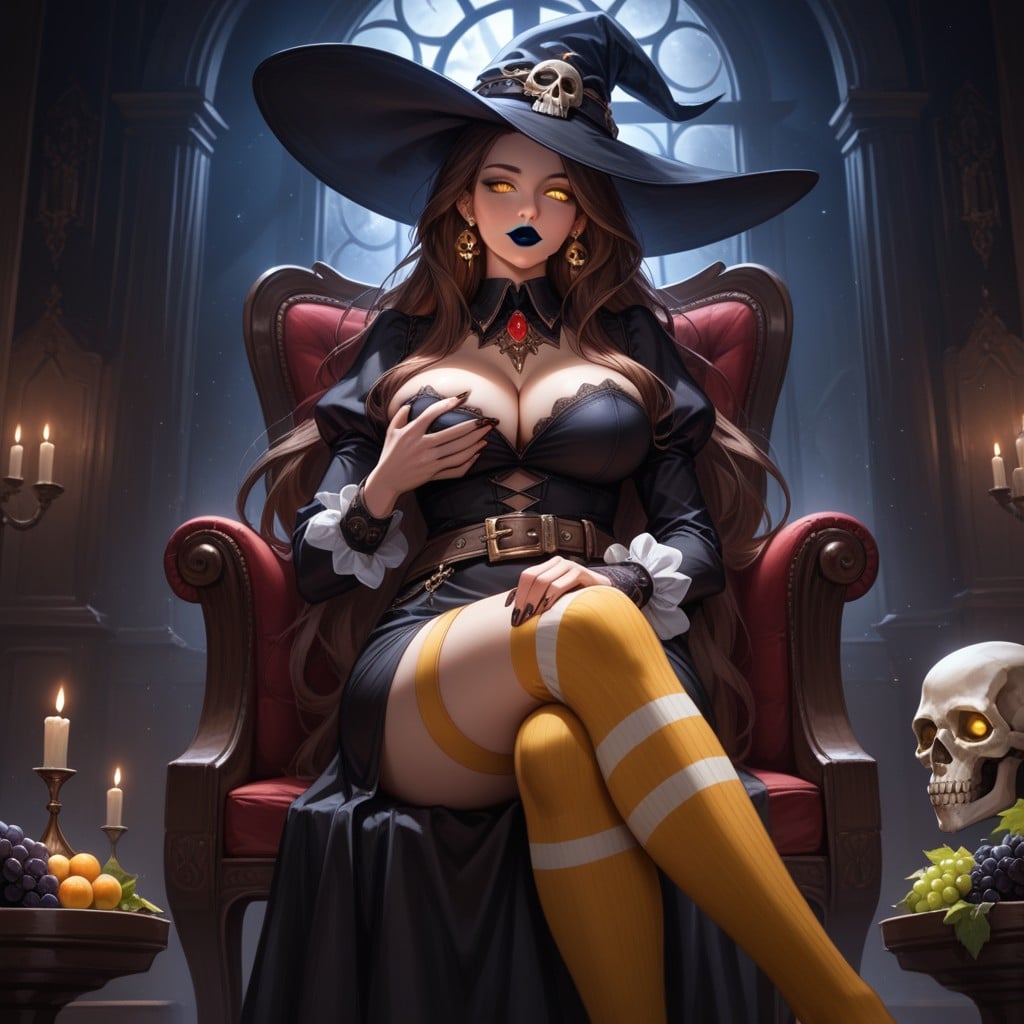 Perfect Figure, Magical Interior, Detailed Background Hentai AI Porn