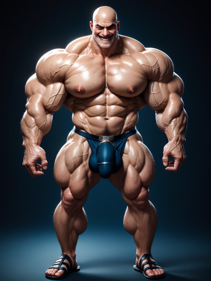Big Hands And Feet, Hairy Body, Hyper Muscle AI Gay Porn