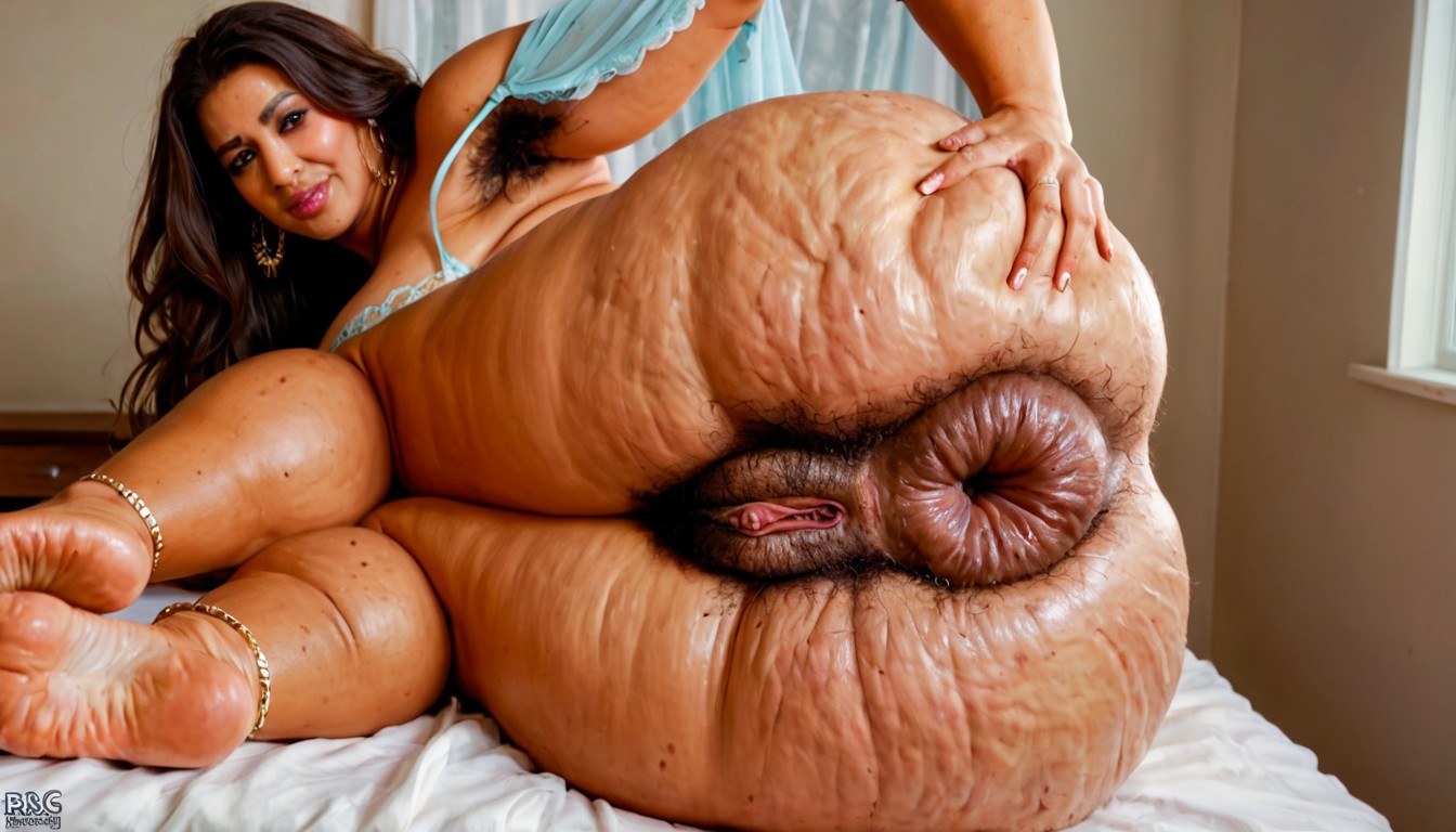 Pear Shaped, Super Detailed Butthole, Dark Eyes BBW AI Porn