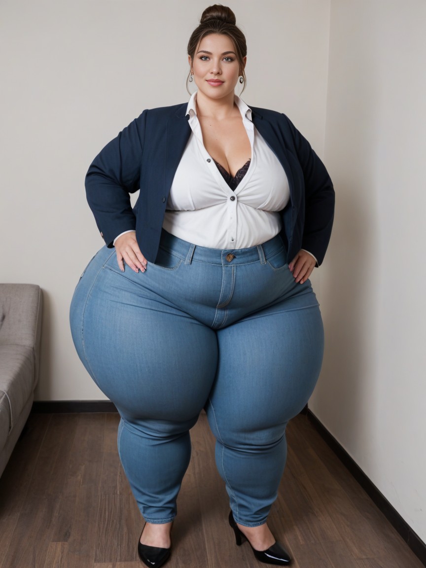 Hips Wider Than Frame, 18+, Huge Ssbbw Hips AI Porn