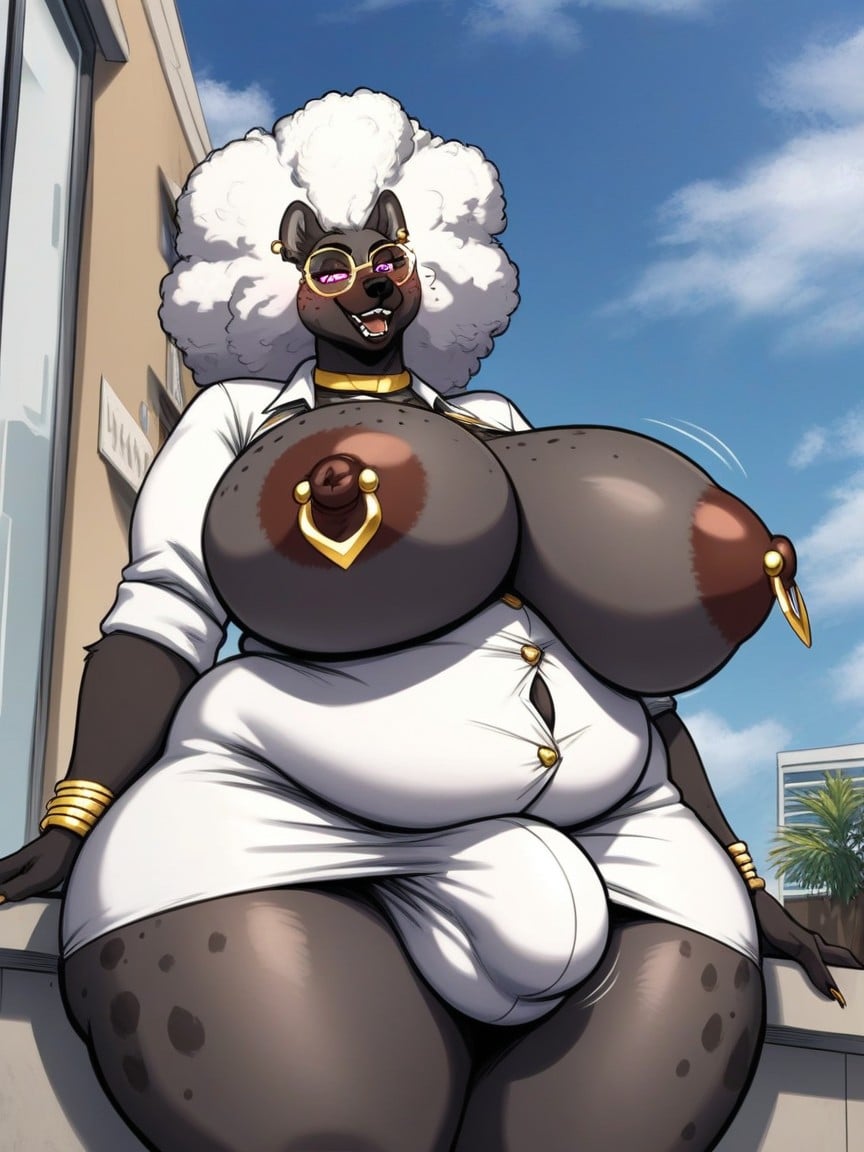 Heart Eyes, White Pubic Hair, Thick Thighs Furry AI Porn