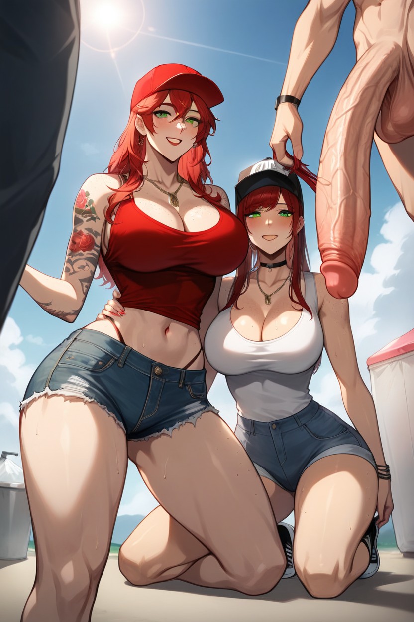 2 People, Tattoos On Legs, Bottom Up Hentai AI Porn