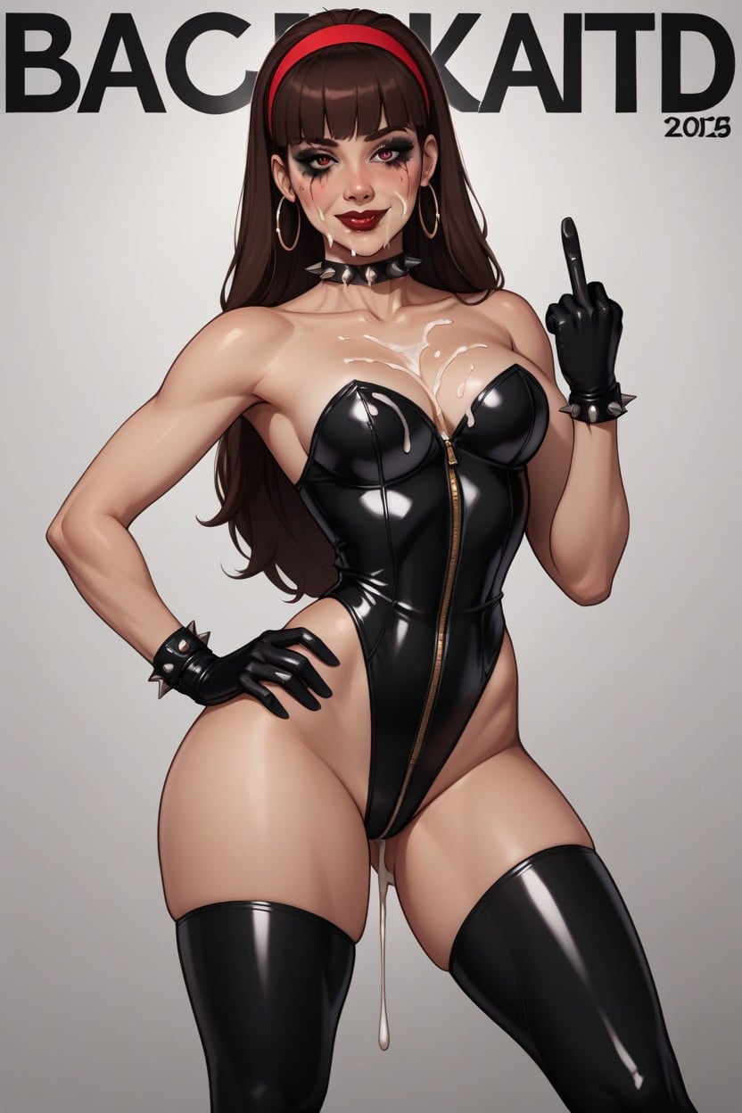 Tuft Of Hair On The Back Of Head, Dark Red Lipstick, Perfect Eyes Hentai AI Porn