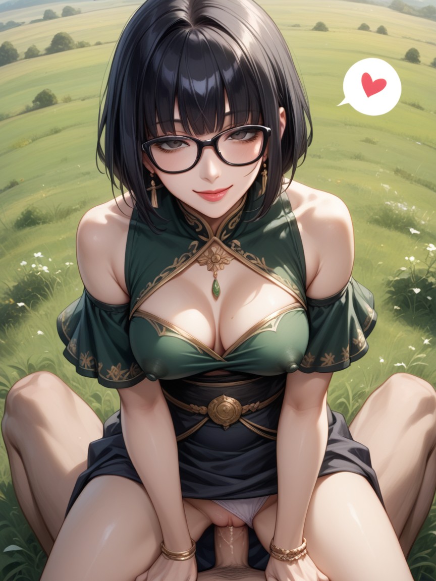 Looking Up At Viewer, Top Down, Bob Without Bangs Hentai AI Porn
