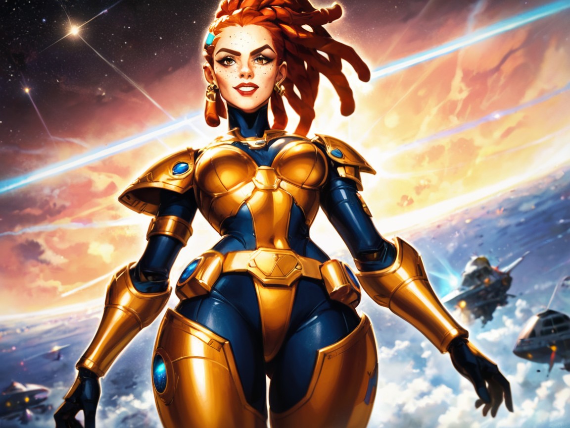 One Woman, Spaceship Location, Red Hair Latina AI Porn
