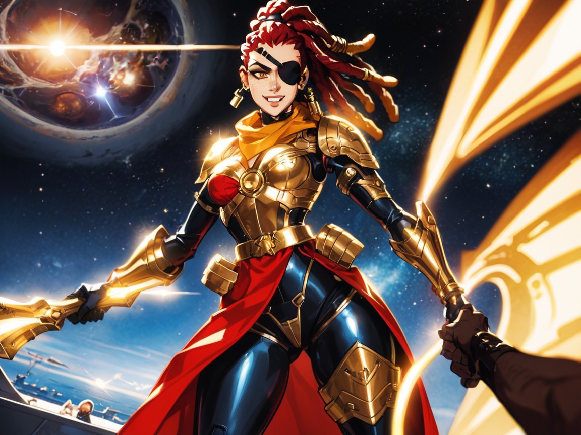 Vista Frontal, Space Armor, Golden Jewelry Porno latina IA
