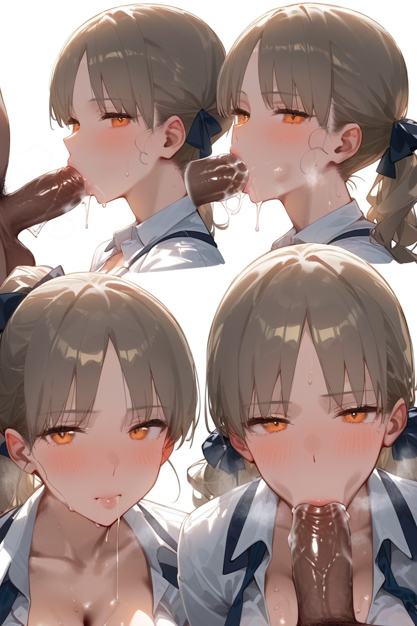 Neckline, Ponytail, Oiled Skin AI Porn