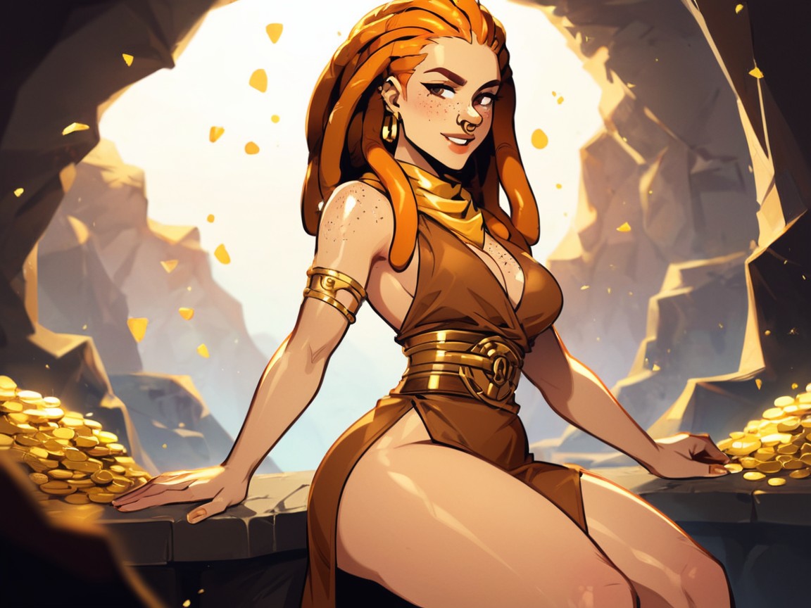 Glowing Cave Walls, Sleek Legs, Rounded Shoulders Latina AI Porn
