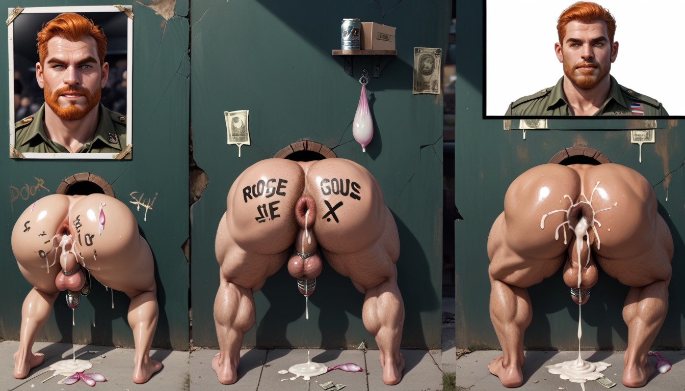 Extrêmement Lourd En Bas, Soldier, Beard Porno IA Gay