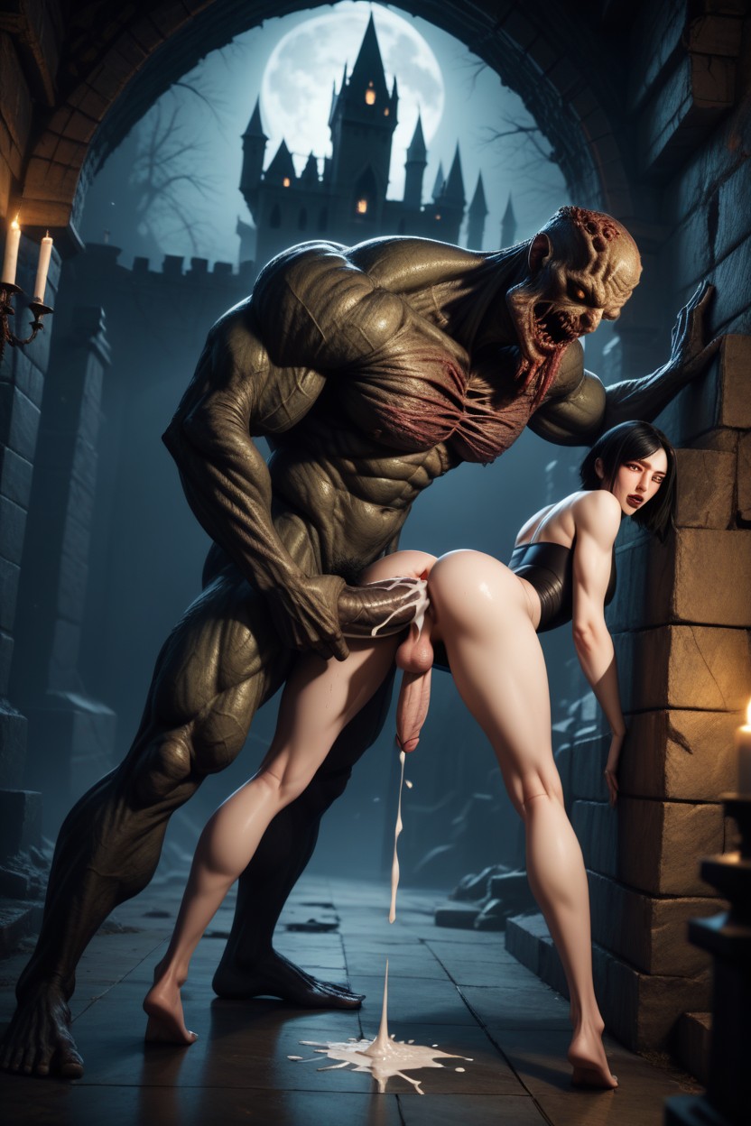 Petit, Colossal Kaiju Monster Creature With A, Kajiu Monster Towering Over Porno IA Gay