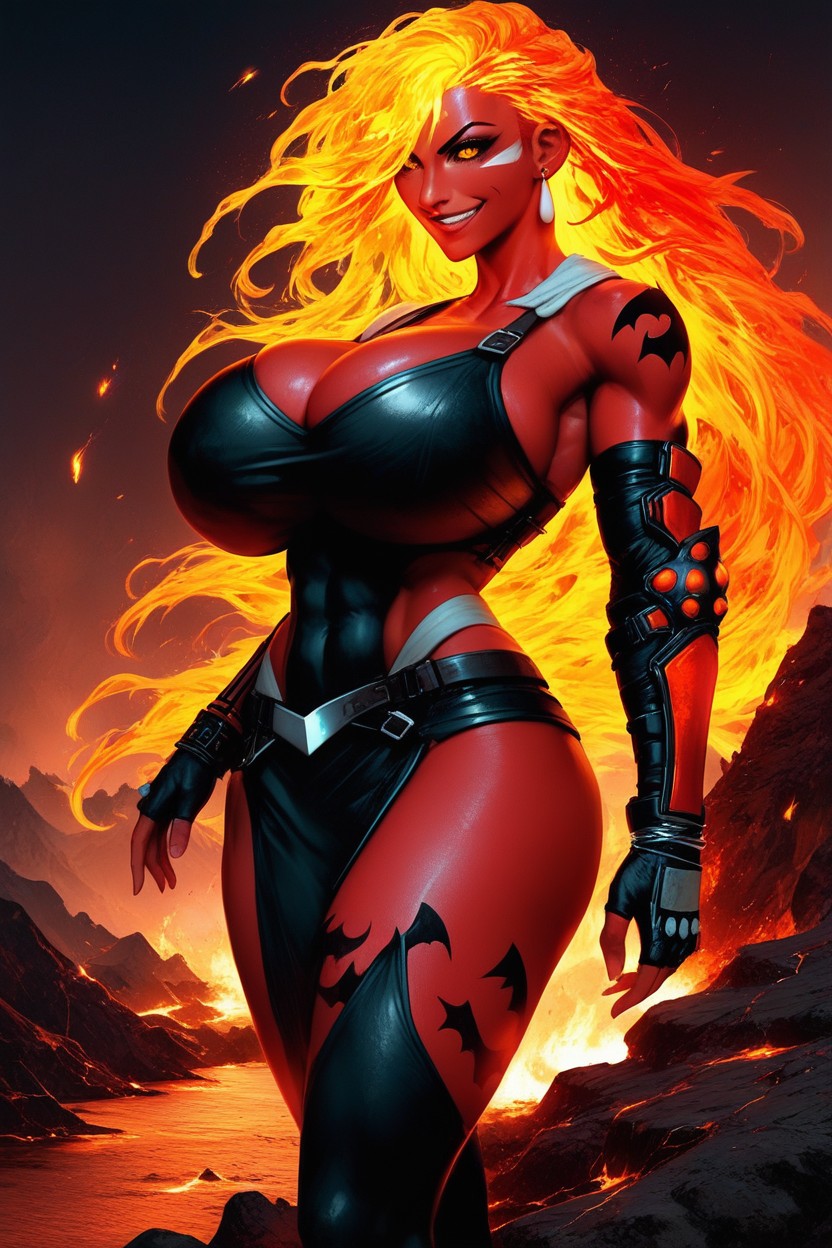 Lava Chest Armor, Culo Grande, Red Skin Porno latina IA