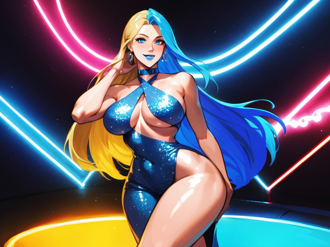 Pixie Cut, Low Torso Height, Saturated Colors Latina AI Porn