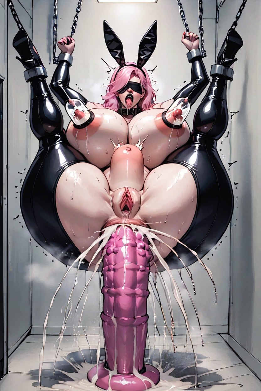 Ahegao, Pink Hair, Saliva Hentai AI Porn