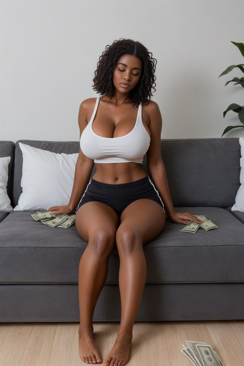 Stomach Exposed, Messy Hair, Wide Hips AI Porn