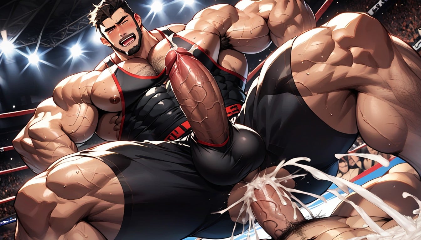 The Cock Sprays A Lot Of Cum, A Massive, Soaked In Sweat And Semen His Body Is Covered In Fluids KI Schwulenporno