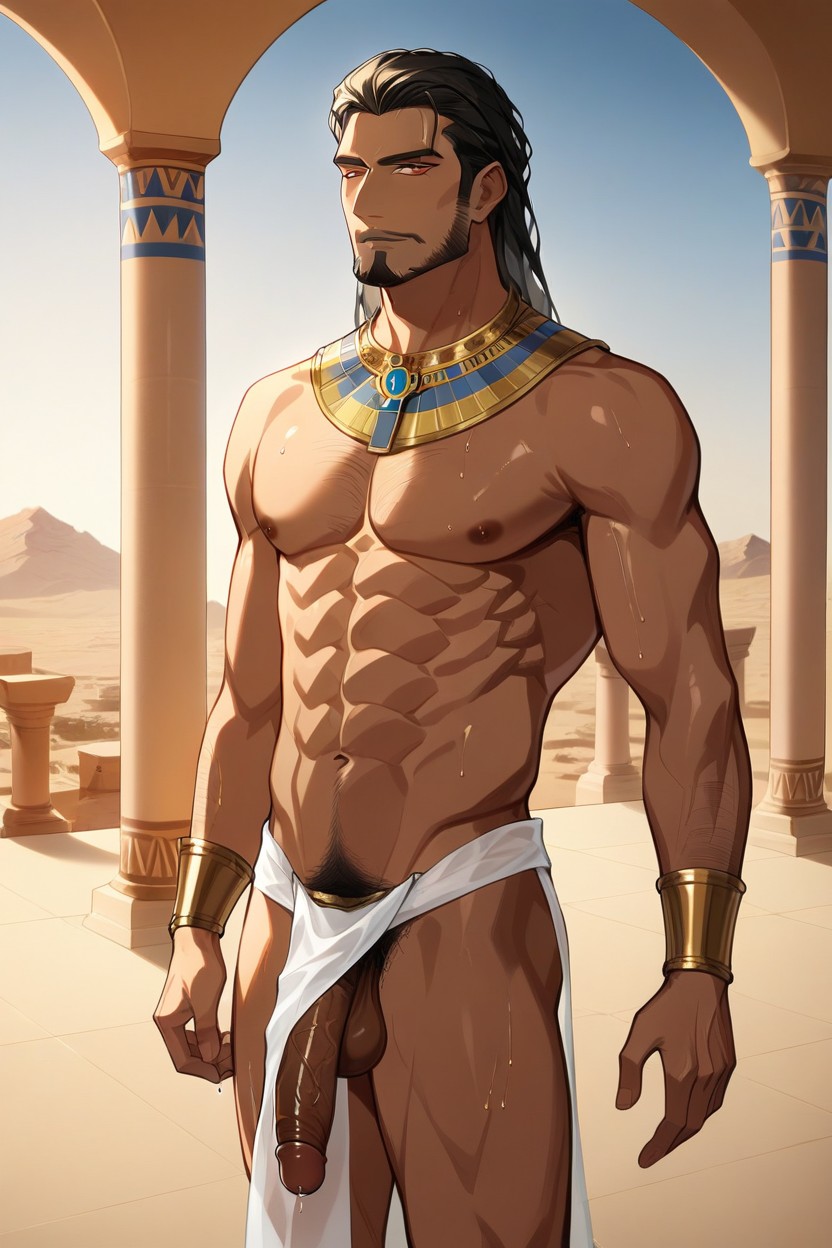 Egyptian Symbols, Sheer White Cloth Draped Loosely, Veiny And Elegant AI同性戀黃片