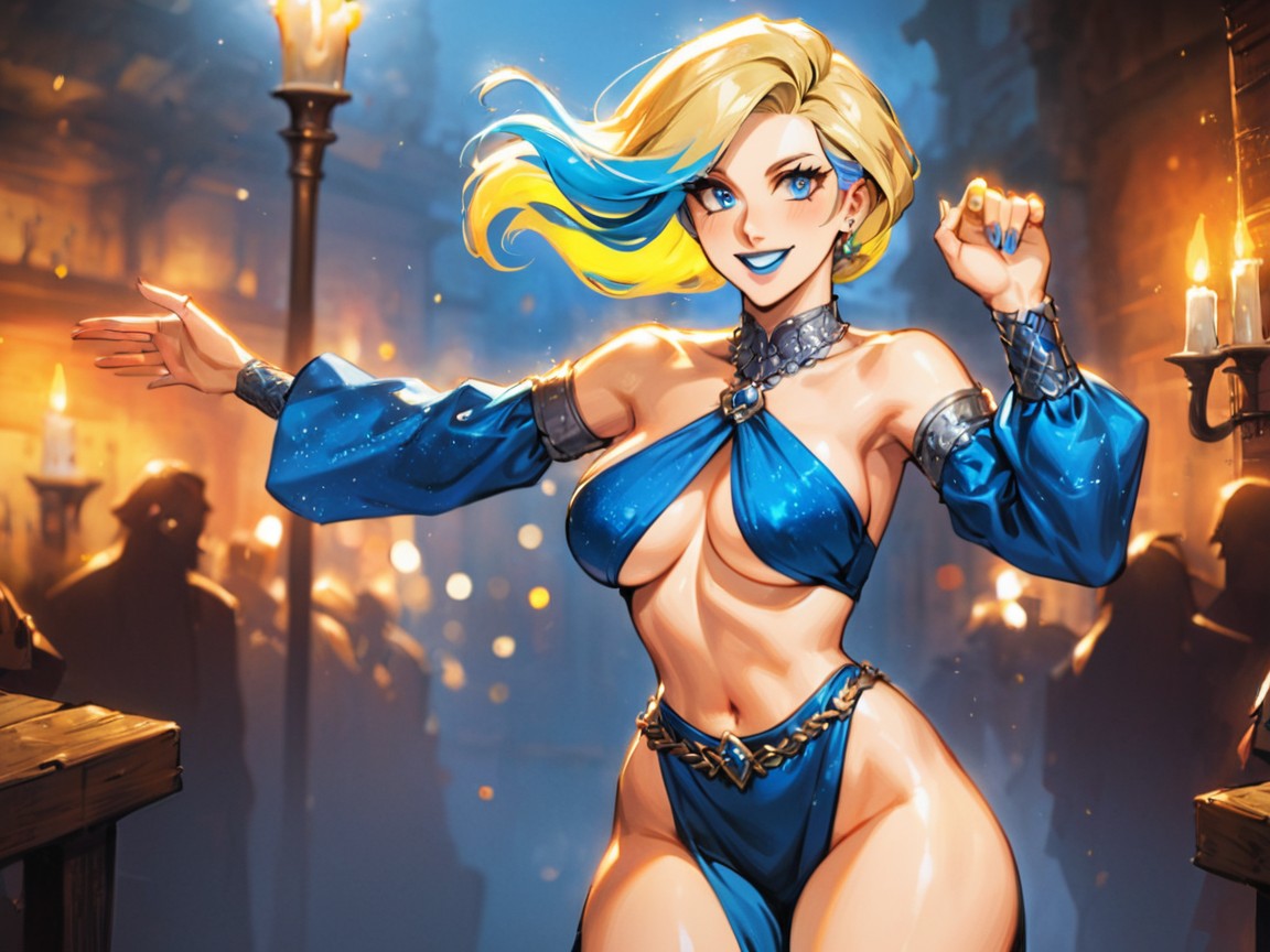Band In Background, Blonde Hair, Rounded Ass Latina AI Porn