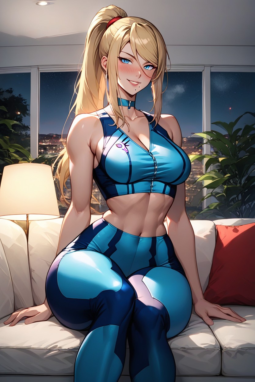 Night, Hourglass, Blue Eyes AI Porn