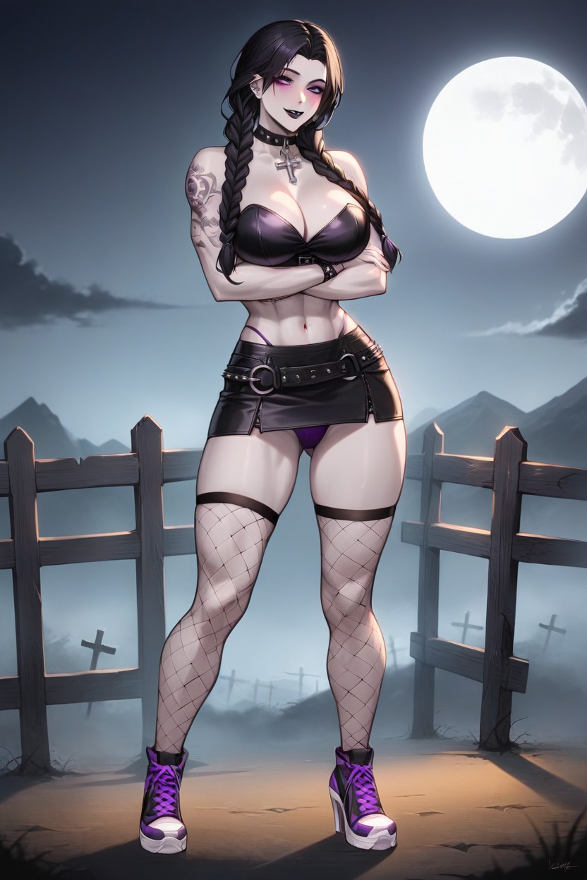 Moonlight, Arms Crossed, Standing Hentai AI Porn