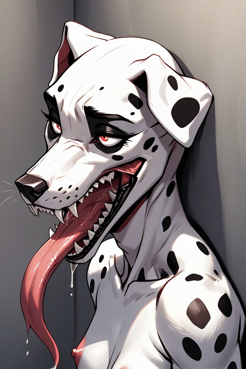 Monstrous, Arms Spread, Dalmatian Furry IA