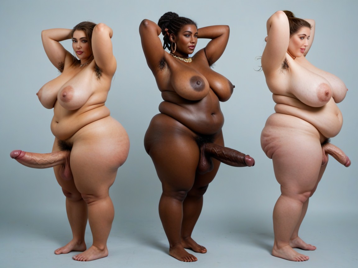 Side View, Her Very Saggy Breasts Hanging Low, Giant Saggy Breasts BBW AI Porn
