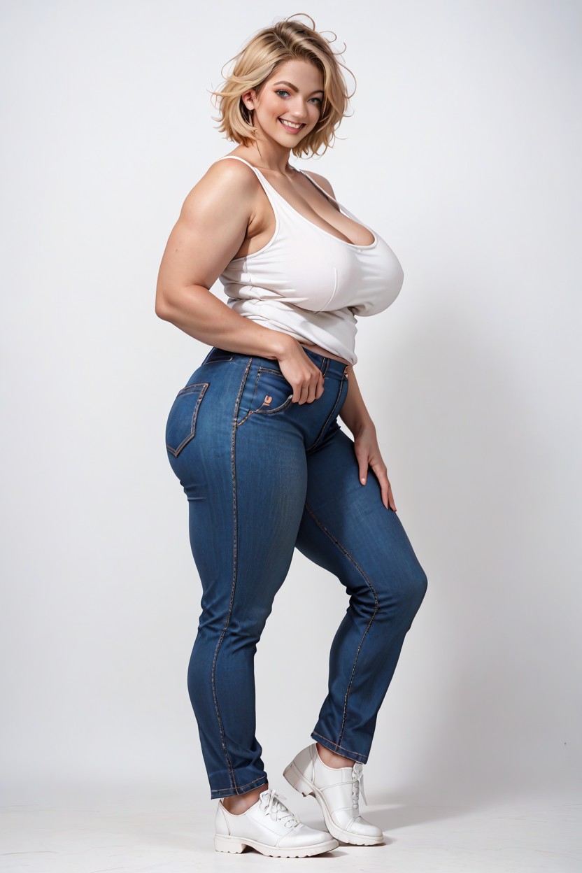 Waist Shot, White Shoes, Blonde Hair AI Porn