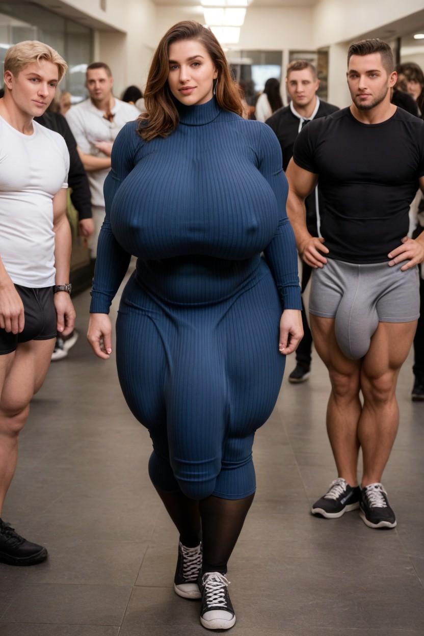 Muscular Woman, Gigantic Abs, Gigantic Breasts Shemale AI Porn