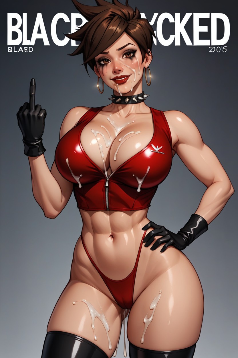Latex Thigh Highs, Latex Gloves, One Hand On Hip Hentai AI Porn