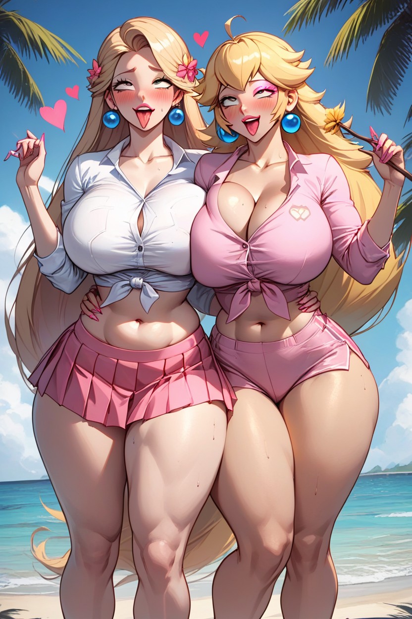 Blushing, Rounded Ass, Thick Thighs Hentai AI Porn
