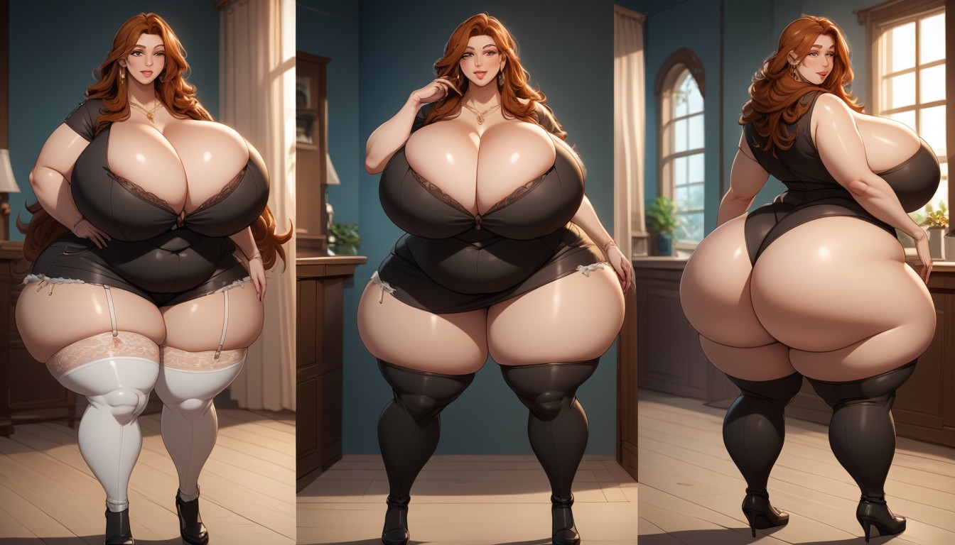 Multiple Views, She Is Growing So Much More Hyper Extra Fat, Absurdly Hugely Hyper Immense Fat Breasts Expansion BBW AI Porn