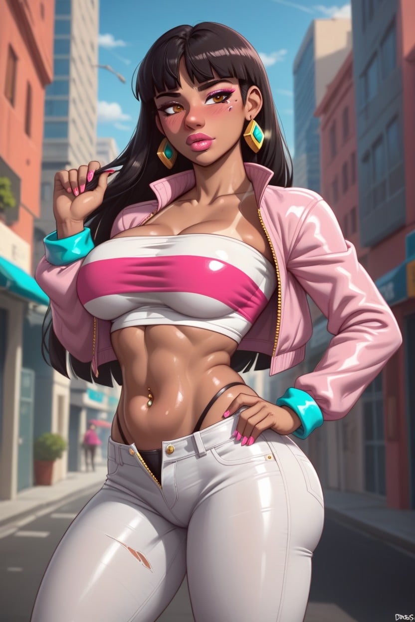 Thick Thighs, Ultra Detailed, Slight Toned Abs Hentai AI Porn